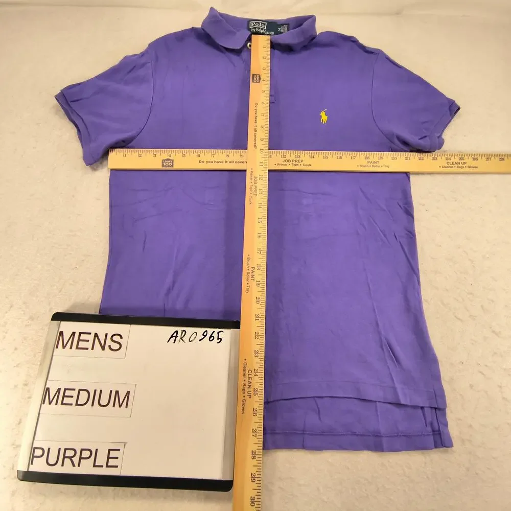 Polo by Ralph Lauren Short Sleeve Collared Polo Shirt Mens Size Medium M Purple